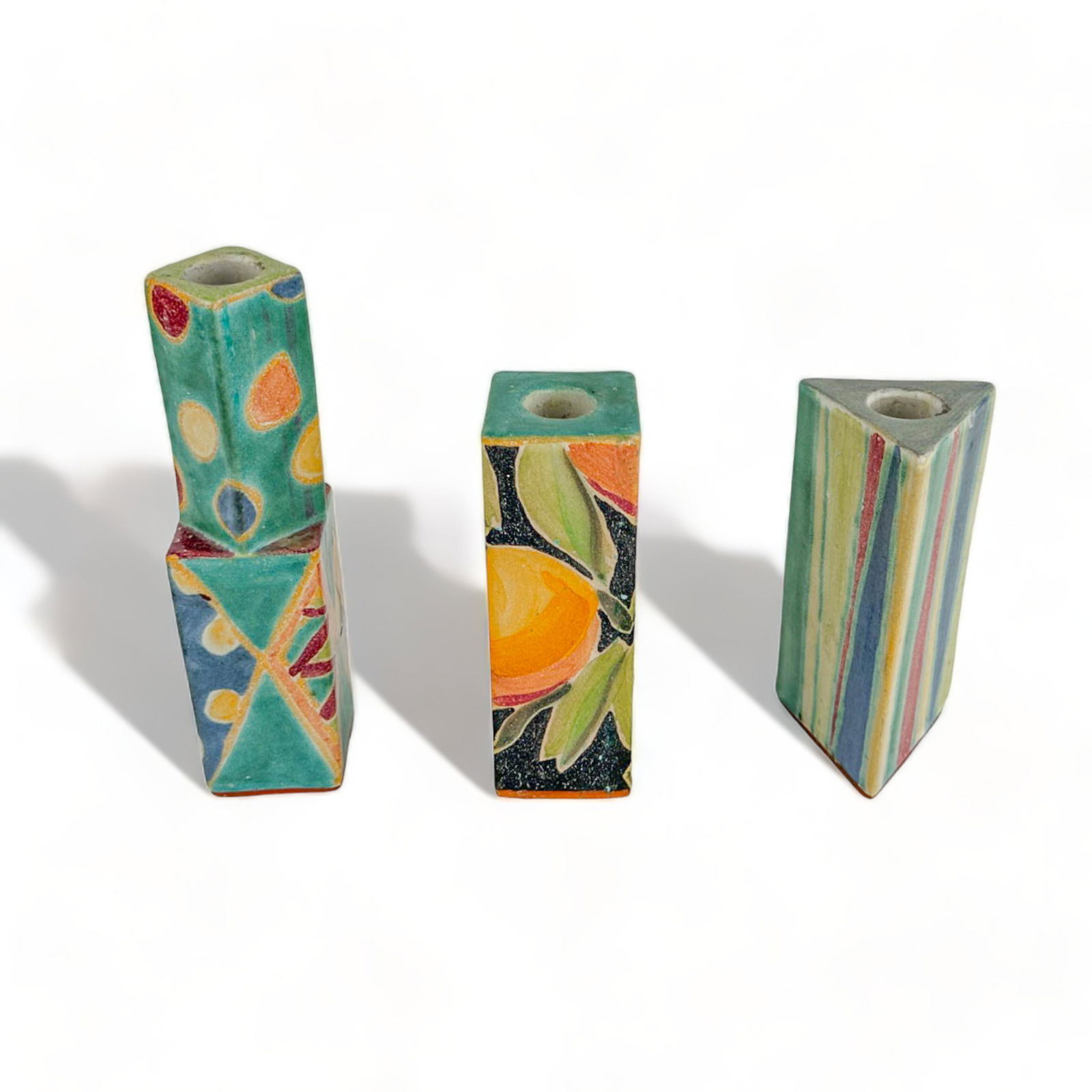 Terracotta And Colorful Glaze Candlesticks By Tspostai (1 of 5)