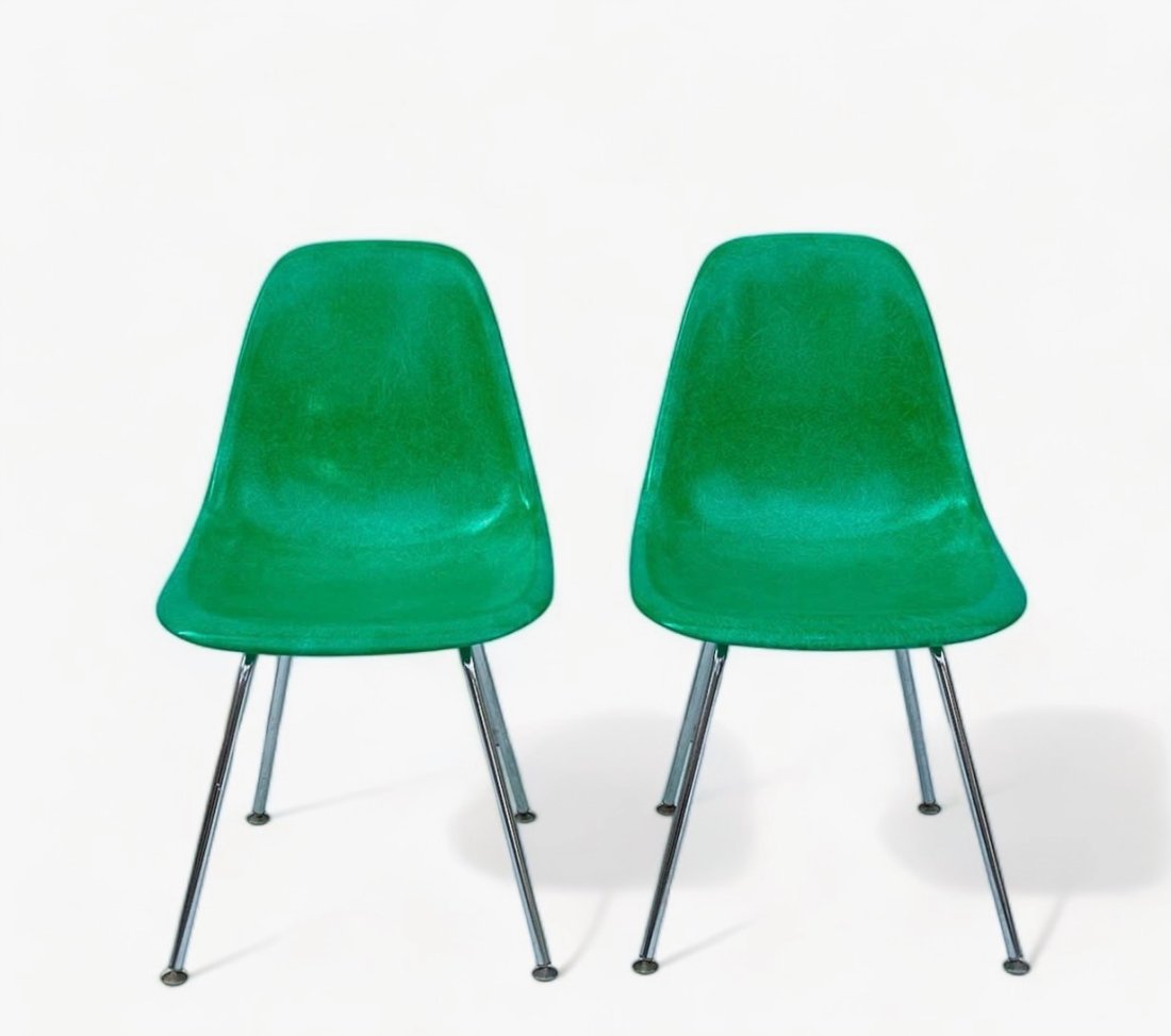 Vintage Eames Style by Modernica, Green Fiberglass Shell Chairs (1 of 14)