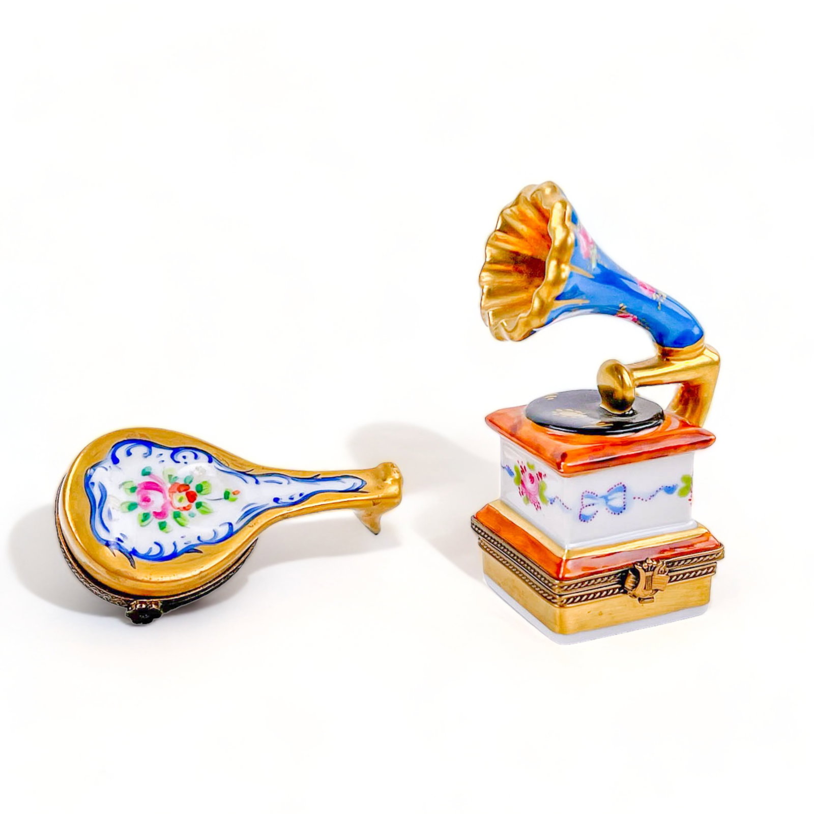 Limoges Peint Mein Lute and Gramaphone Pill Boxes (1 of 16)