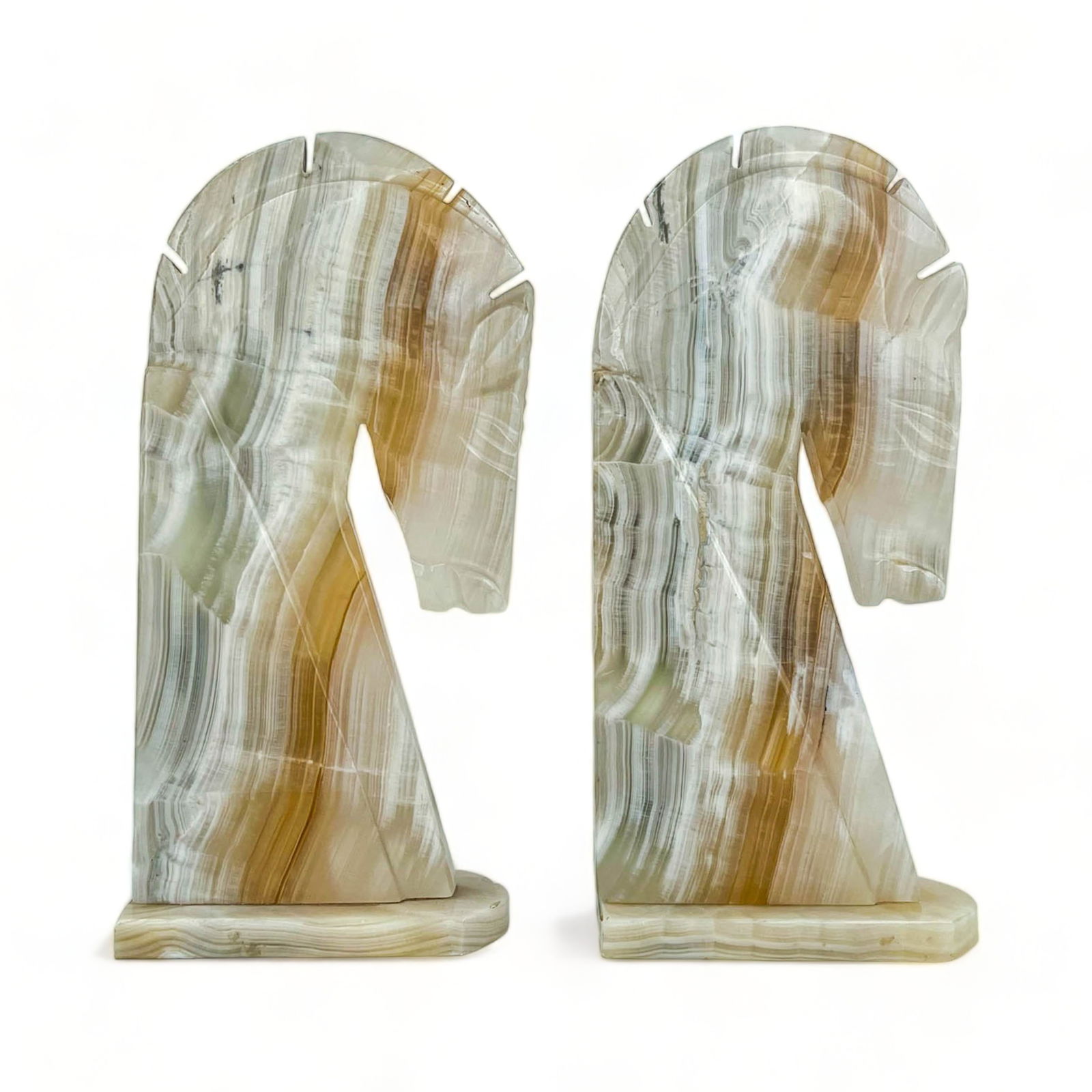 Fabulous Mid Century Marble Horse Head Bookends (1 of 10)