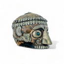 Tibetan Kapala Skull in Silver with Pearl on Top