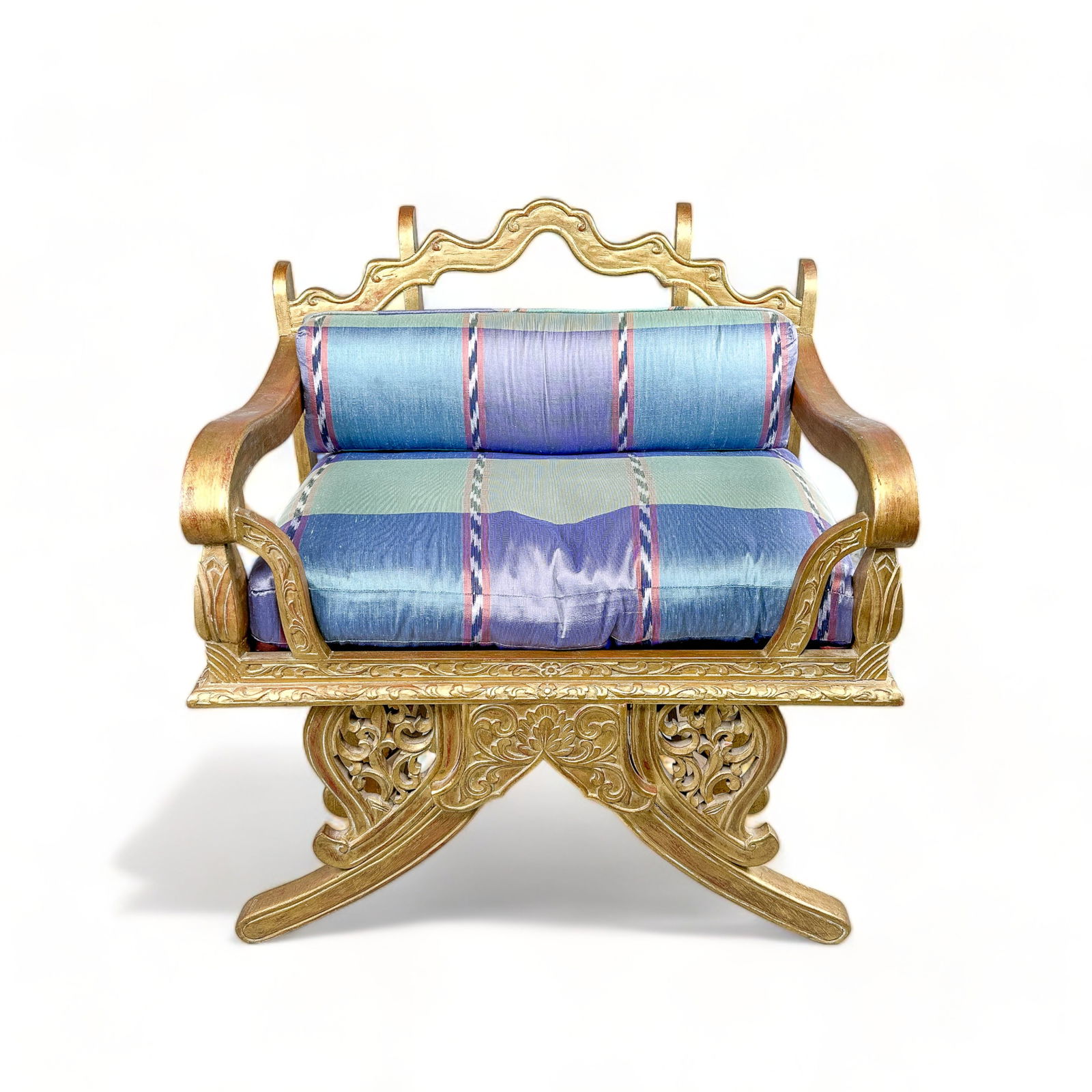 Thai Elephant Howdah Saddle Chair In Gilt And Silk Auction