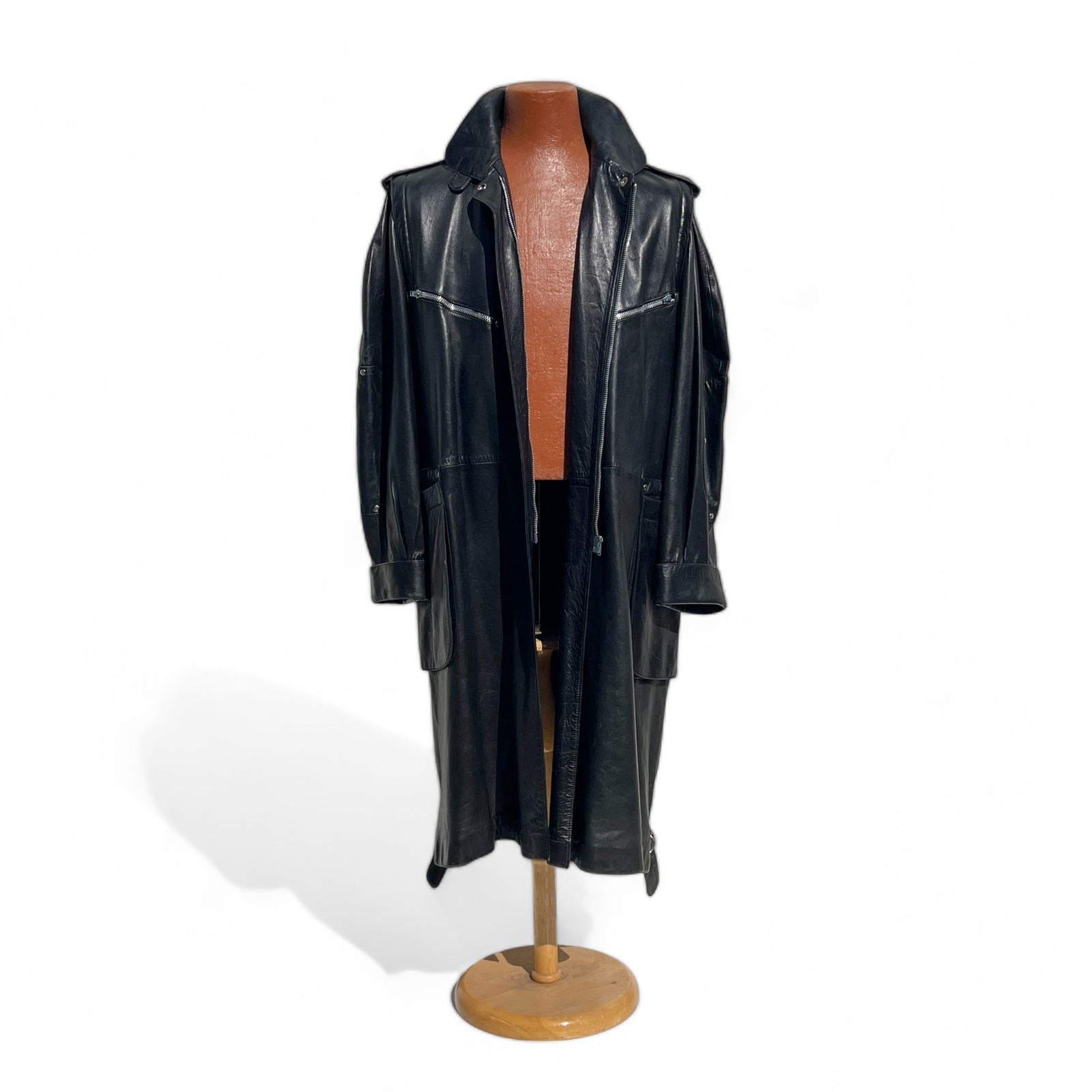 Vintage Claude Montana Black Leather Coat (1 of 16)
