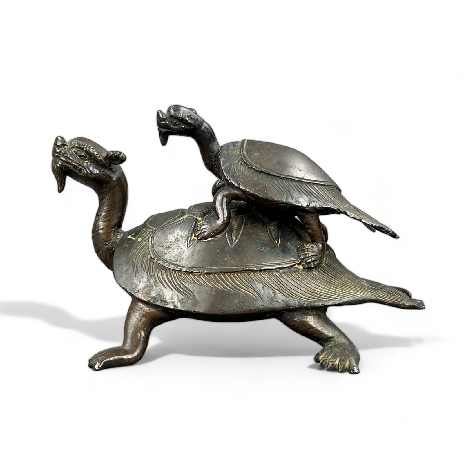 Cast Bronze Japanese Turtles Statuette (1 of 13)