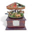 Hand Crank Automaton with Steiff and Porcelain Merry Go Round Theme 19th C.