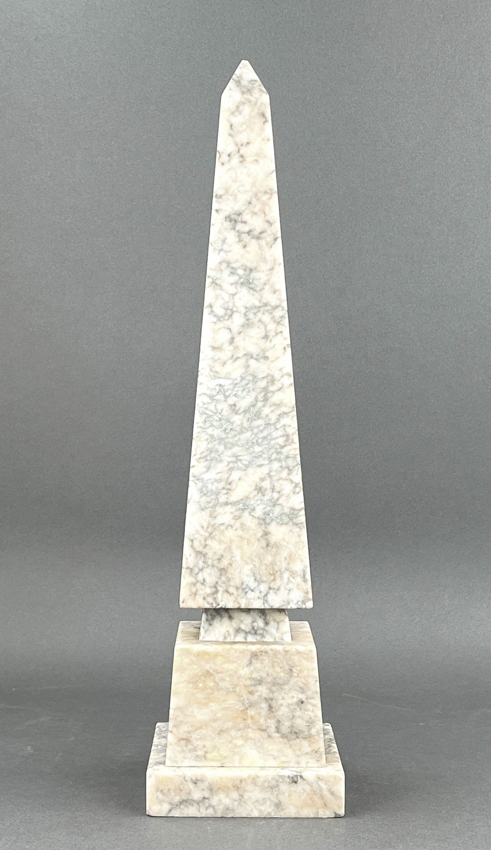 20" Tall, Large Marble Obelisk: Measures 5" W x 5" D x 20" H