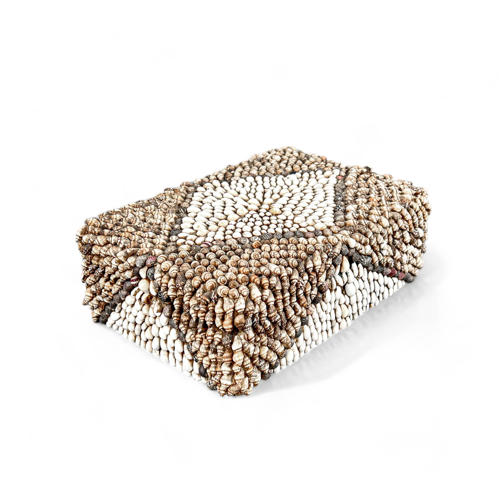 Antique Folk Art Shell Covered Box (1 of 13)