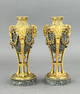 Louis XVI Style, Gilt Bronze Ormilou and Granite Body and Base Candlesticks