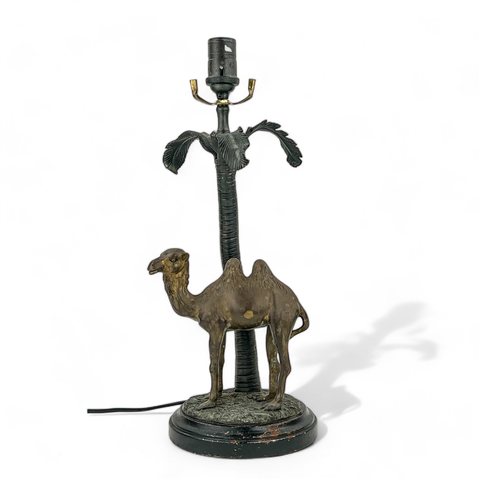 Cast Metal Camel and Palm Tree Lamp (1 of 8)