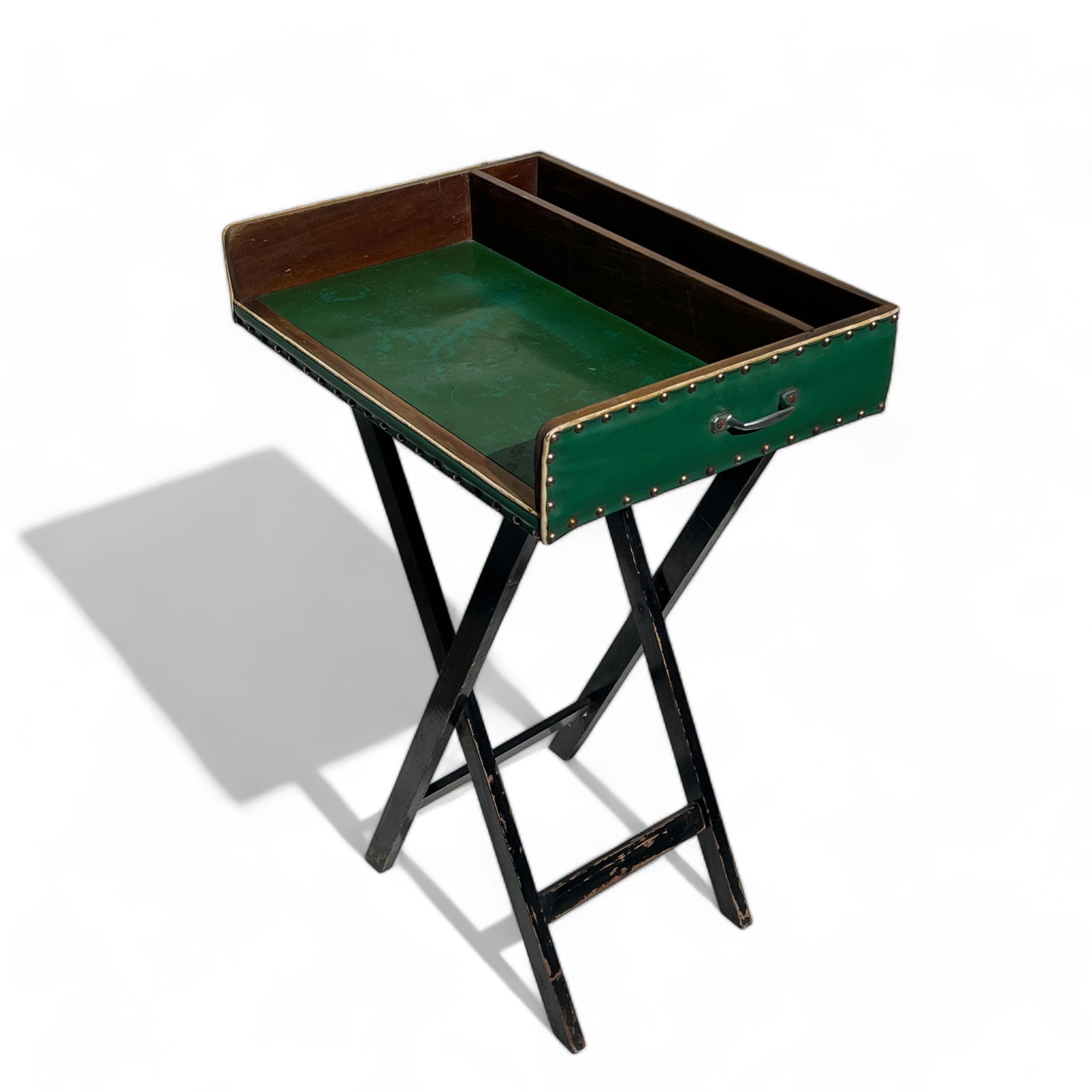 Mid Century Folding Base Tray Table in Green (1 of 13)