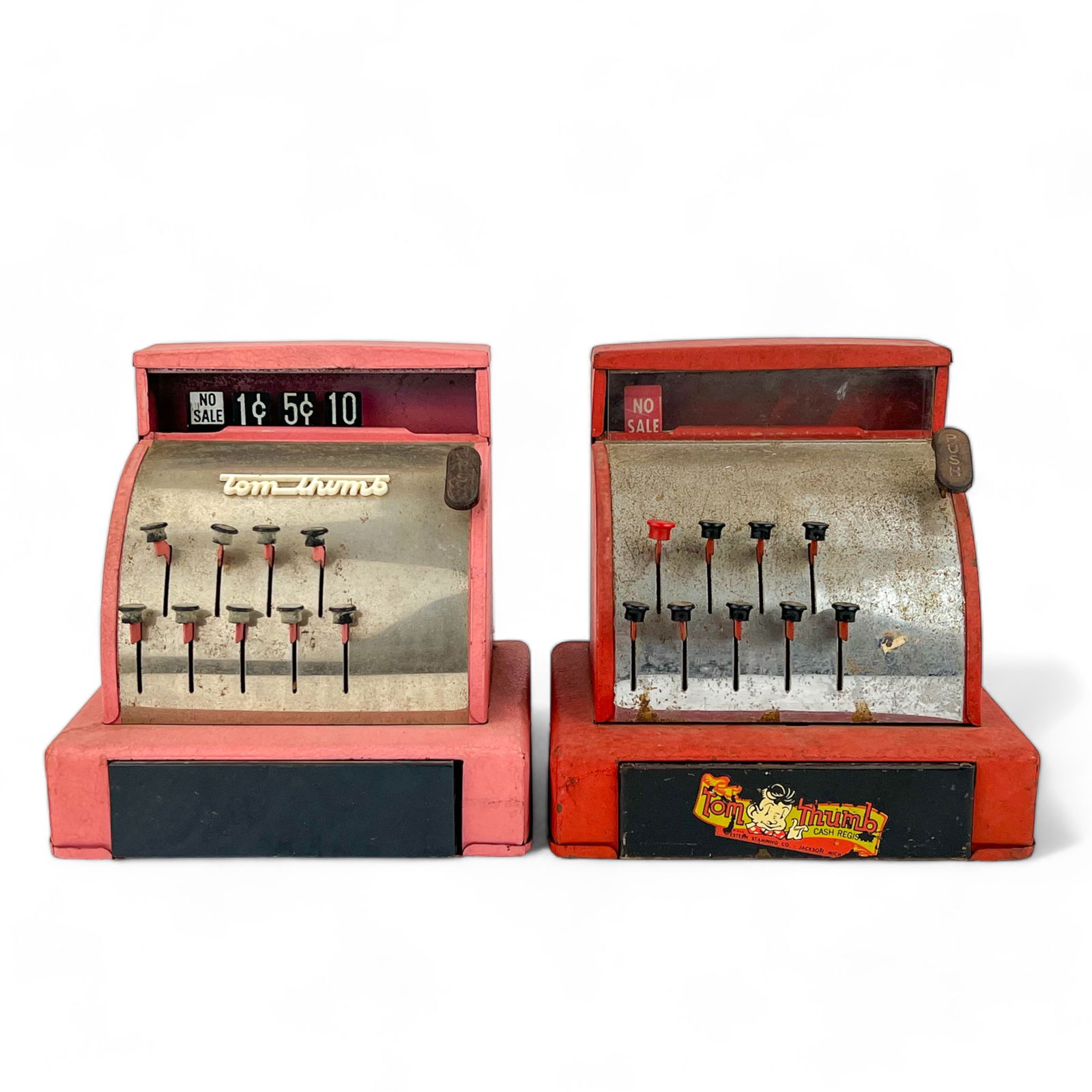 Pair Vintage Tom Thumb Tin Litho Cash Registers (1 of 15)