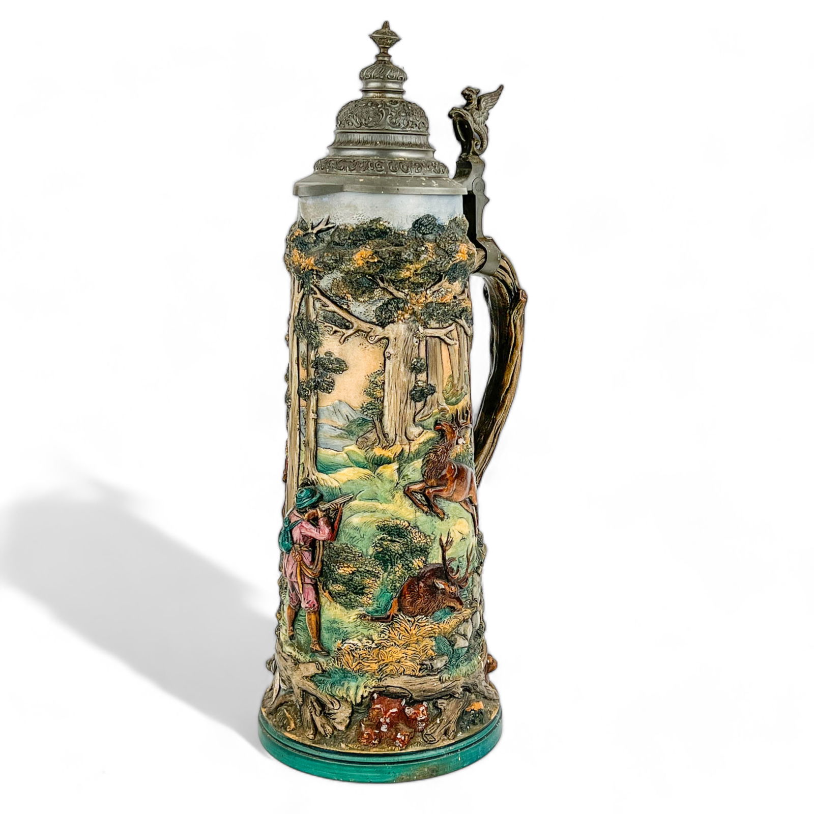 Vintage German Beer Stein "Deer and Boar Hunt" by Dumler & Breiden (1 of 17)