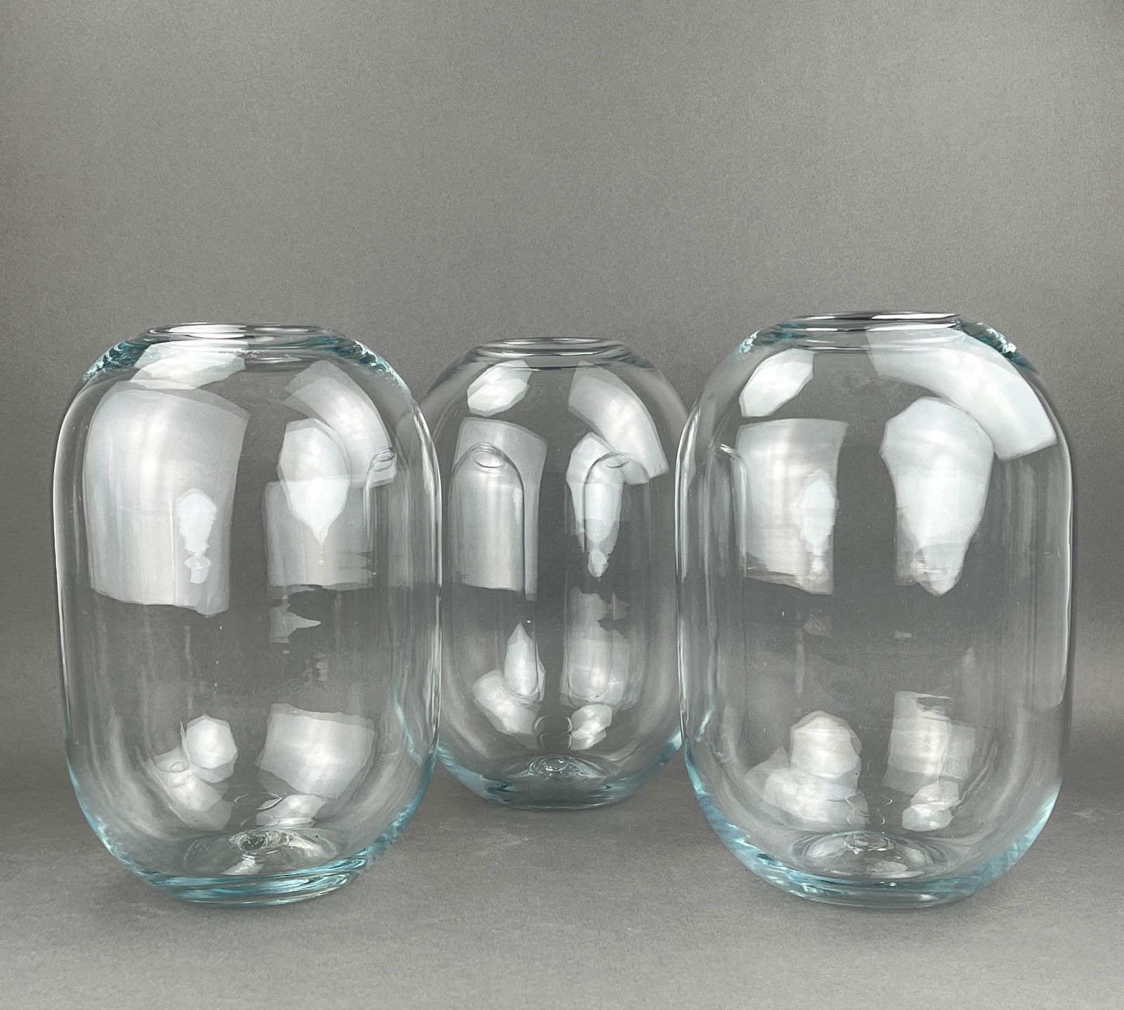 Spectacular 13" Vintage Hand Blown Glass Hurricane Vases (1 of 10)