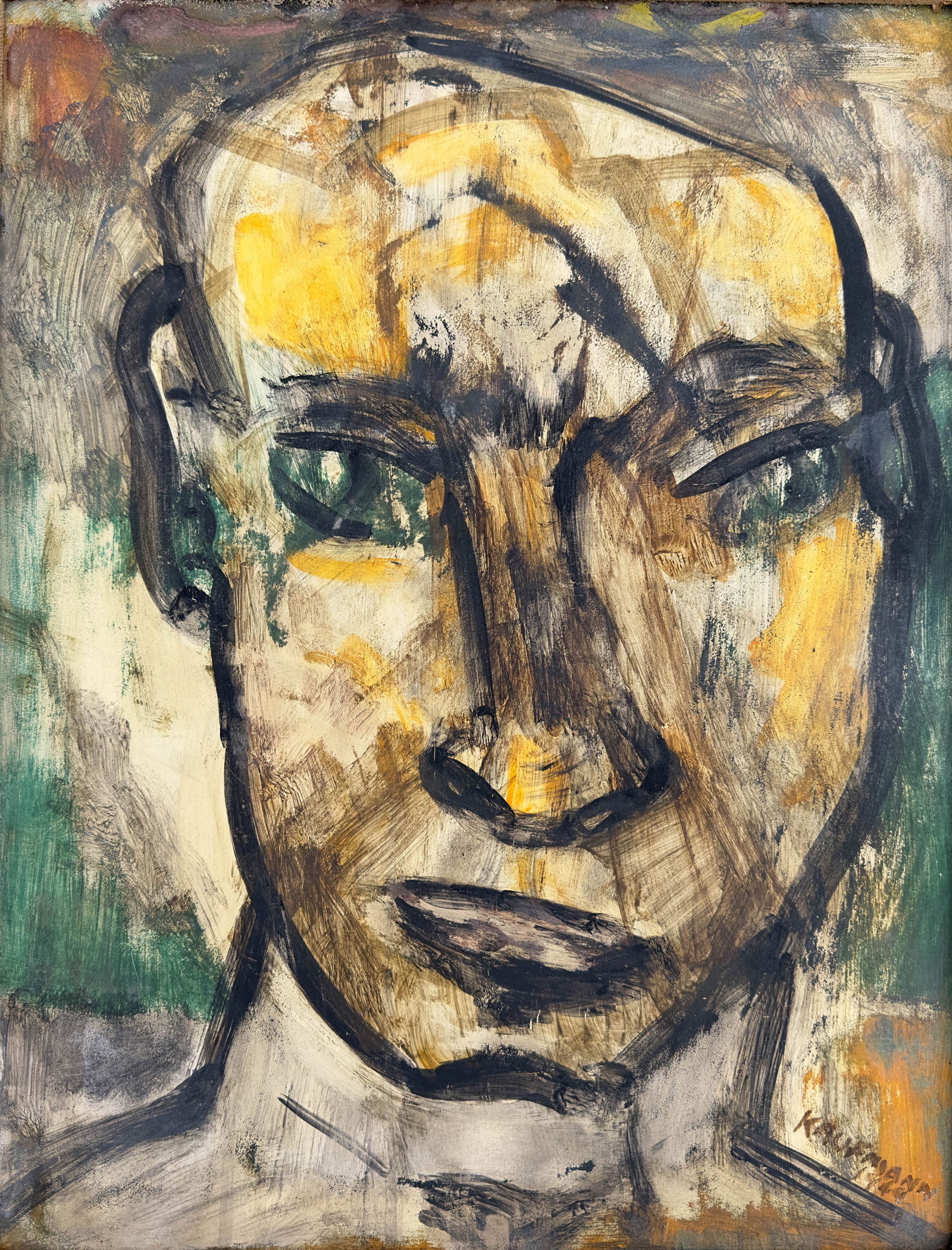 Abstract Expressionist Painting, Original Oil on Board Signed, Kaufman 1949 (1 of 9)