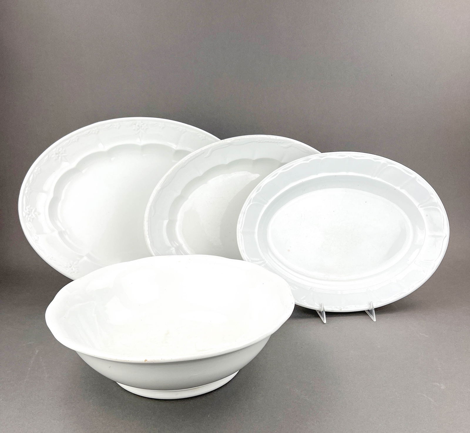 Antique 19th C. Ironstone Platters and Basin (1 of 15)