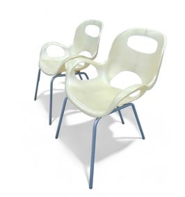 Karim Rashid, Oh Arm Chair, Early Set of 2 in Pealescent White