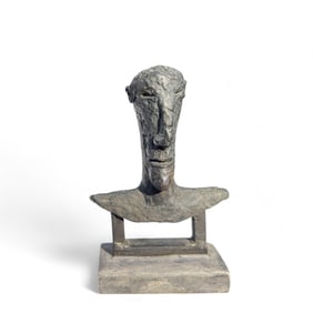 Eugene Jardin, Head of a Man Bust, Bronze