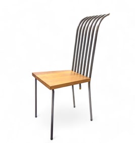 Mark Zeff, Custom Steel and Wood Comb Back Chair c.1988