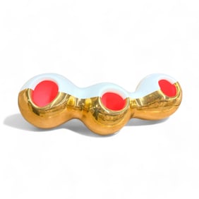 Karim Rashid, "Triblob" Ceramic with White and Gold Glazes c.2002