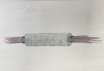 Birgit Werres "Tube", Pencil and Crayon on Paper