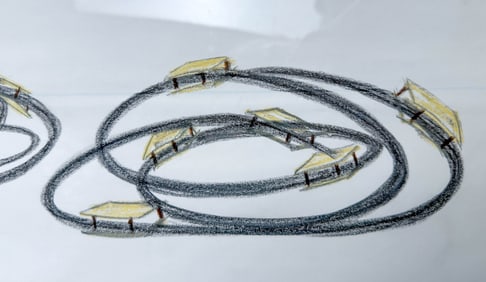 Birgit Werres "Ovals", Pencil and Crayon on Paper