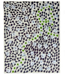 John Reilly, 51 Silver White Dots, Paint and Marker on Paper c.1992