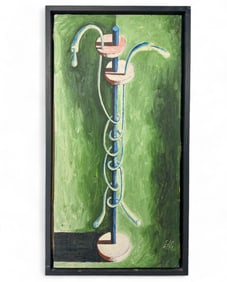 Cosimo Di Leo Ricatto, Small Surreal Oil Painting on Canvas c.1986