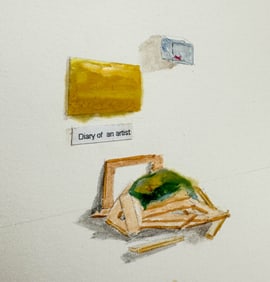 Unknown, "Alte Pinakothek Muenchen", Original, Watercolor and Mixed Media on Paper