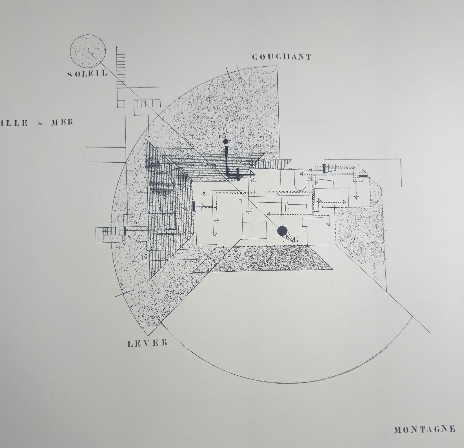 Eileen Gray, "Tempe a Pailla", c.1980, edtn of 33 Lithographs of Architectur (1 of 9)