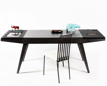 Mark Zeff, Custom Steel and Wood Comb Back Chair c.1988