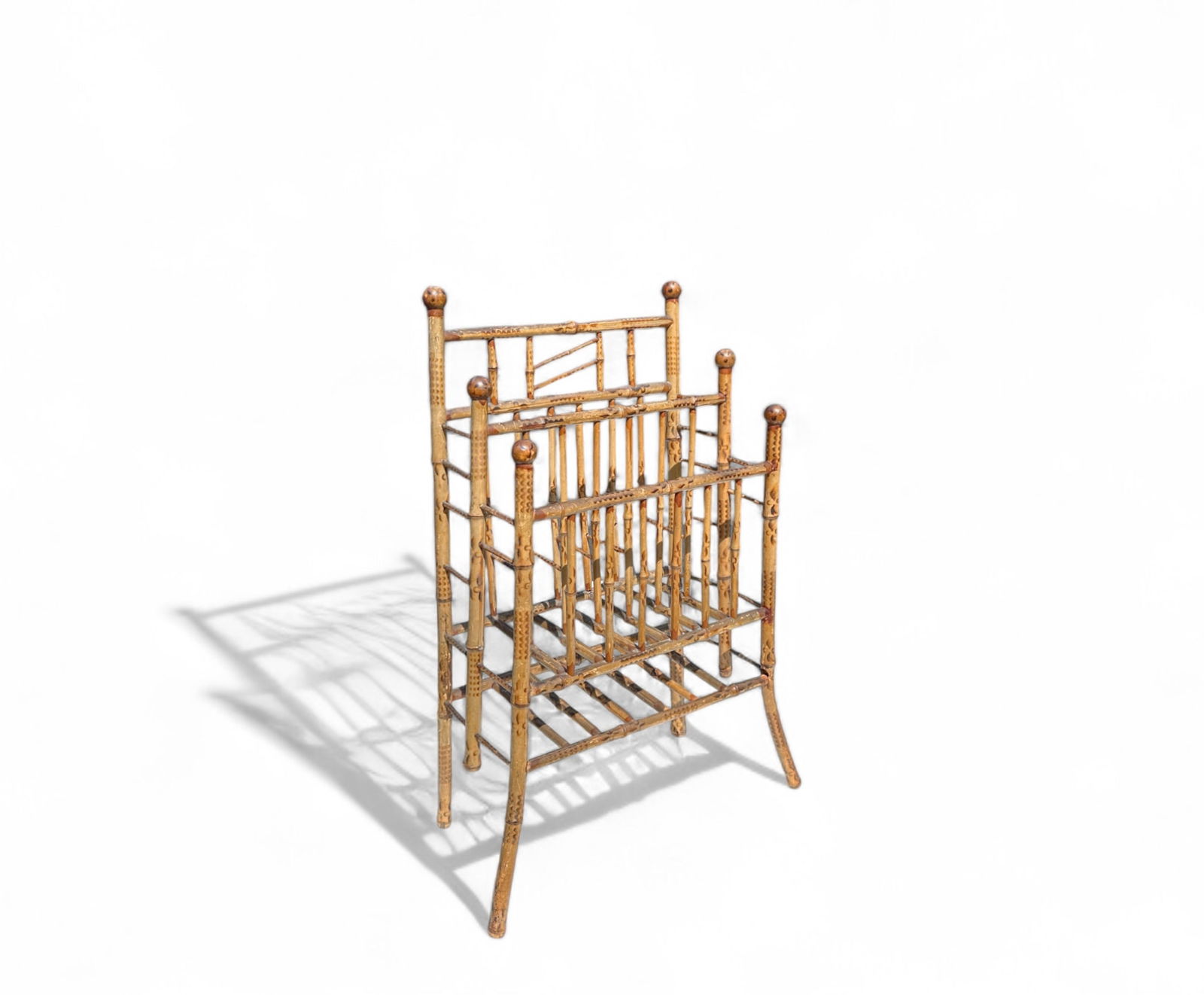 1920's English Bamboo Rattan Magazine Rack (1 of 17)