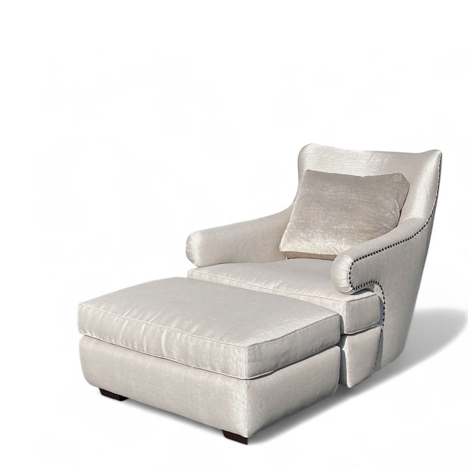 Michael Berman Limited, Lounge Chair And Ottoman In Pearlescent White Upholstery (1 of 13)