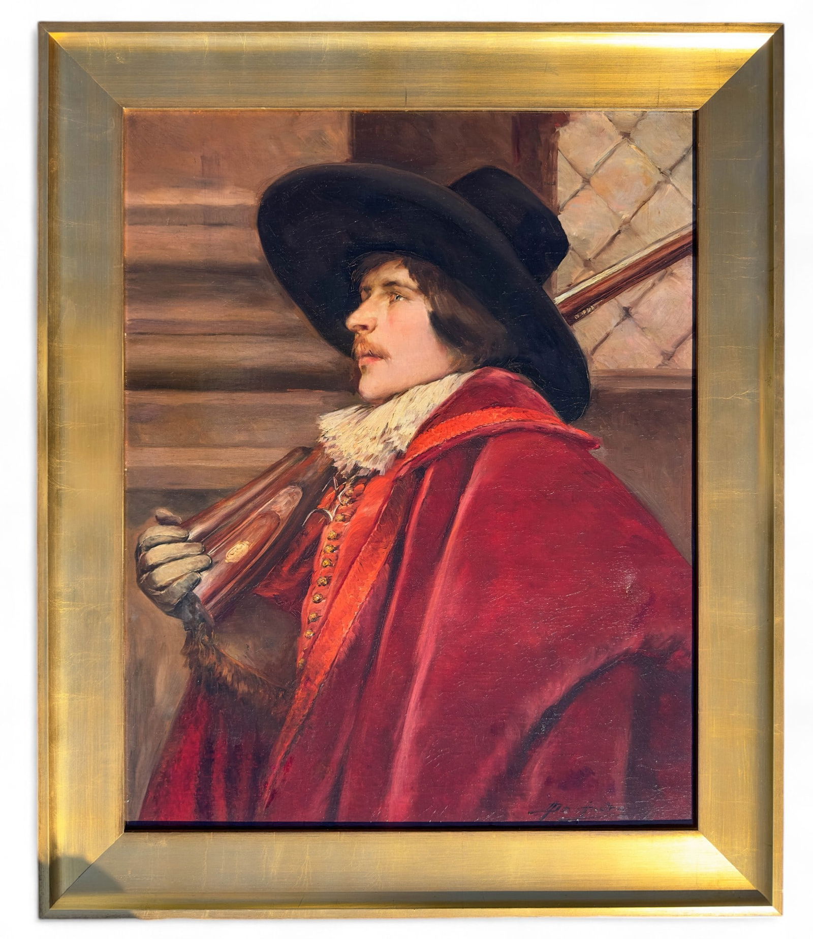 Alex De Andreis Belgian, 1871-1929 Oil on Canvas, Muskateer (1 of 15)