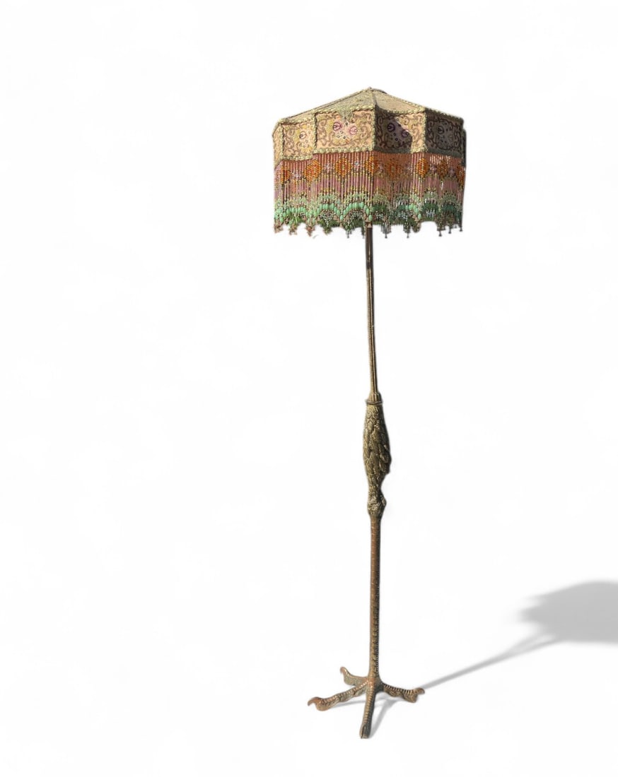 Rare, P.E. Guerin Bronze Ostrich Leg Floor Lamp (1 of 11)