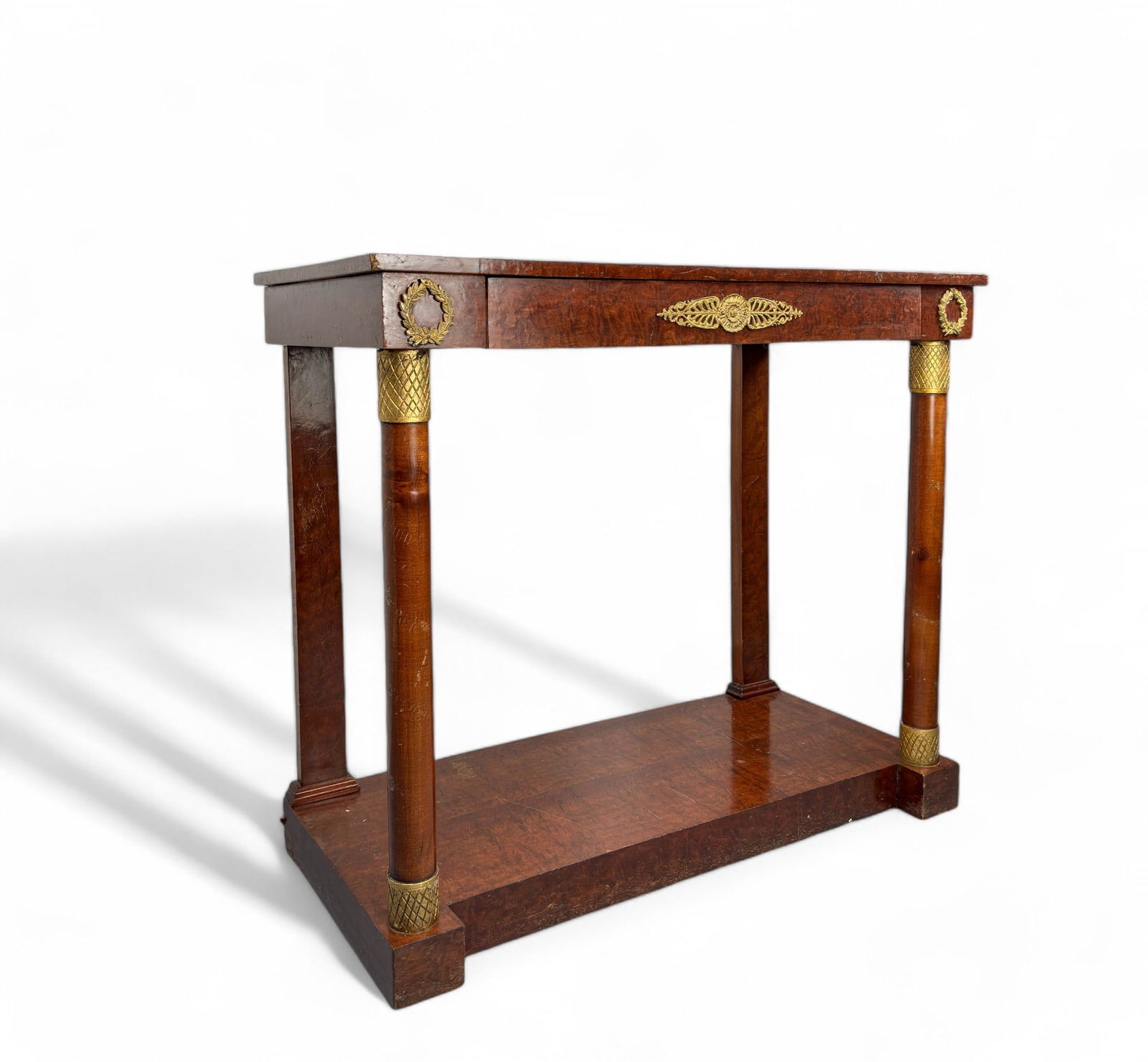 Antique, Empire Style Console with Center Drawer (1 of 10)