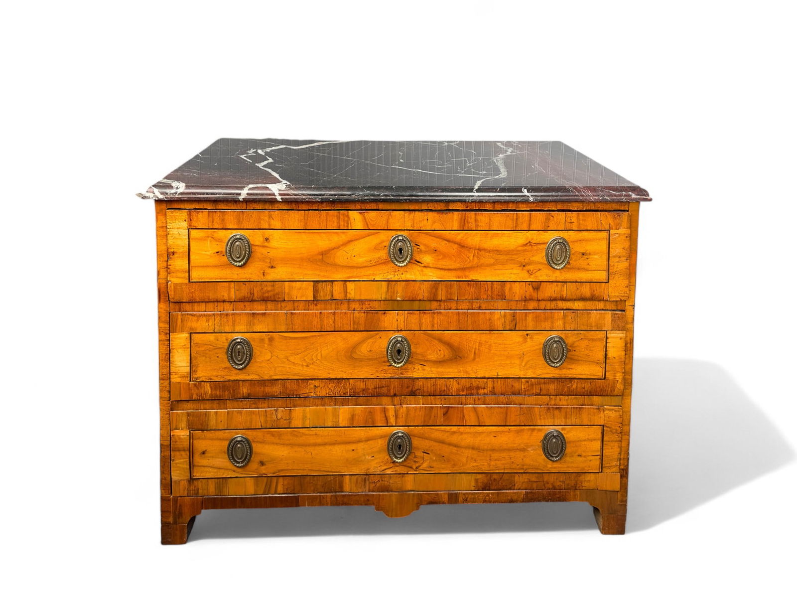 Antique Continental Three Drawer Marble Top Chest of Drawers (1 of 11)