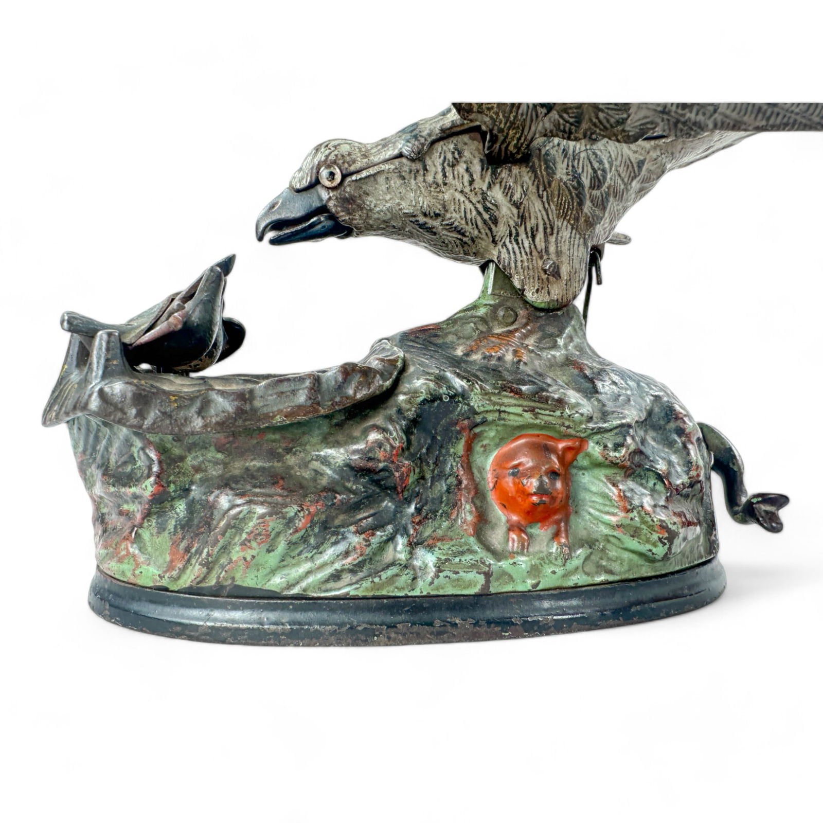 J E Stevens Cast Iron Eagle and Eaglets Coin Bank (1 of 15)