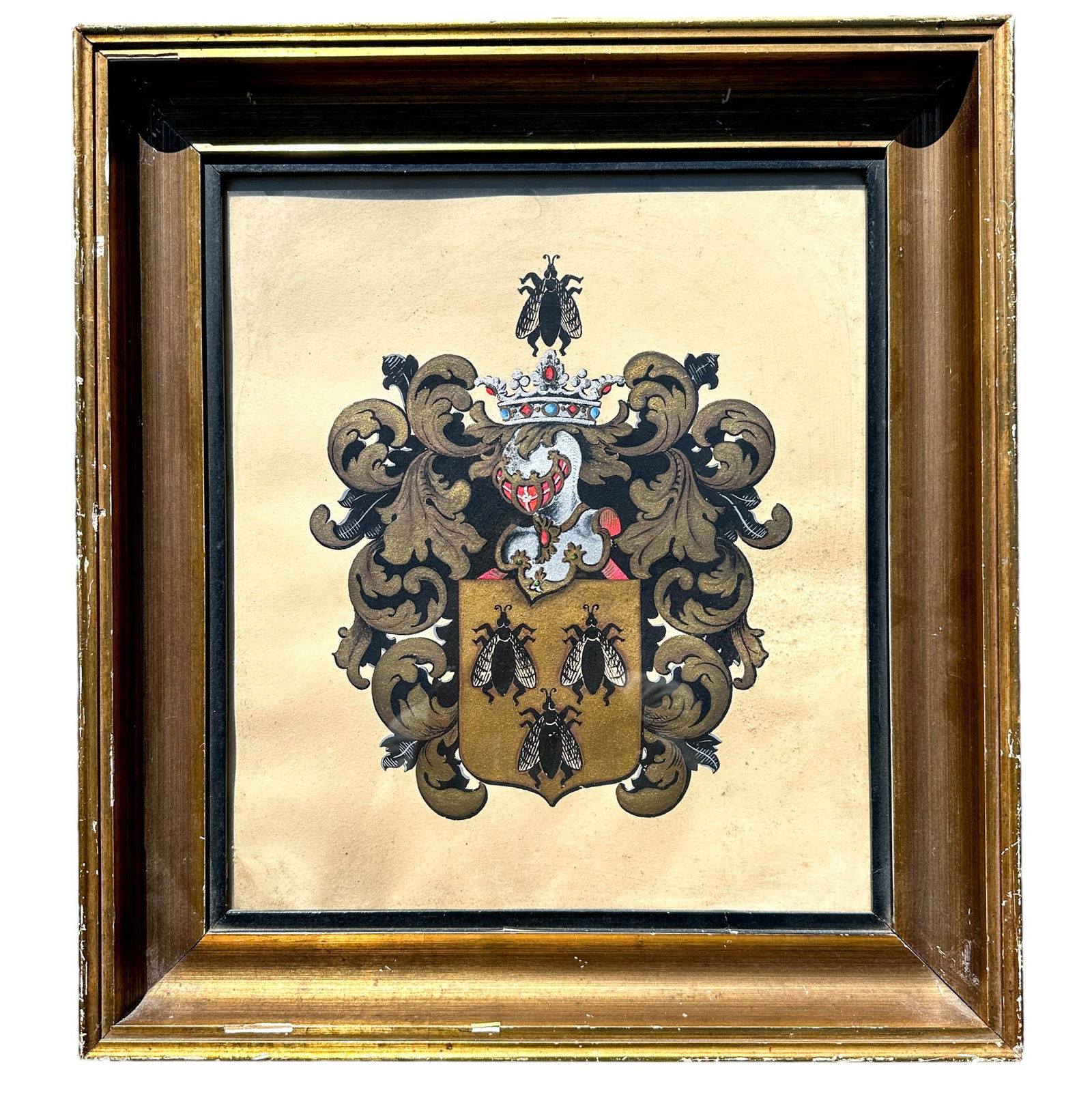 Coat of Arms with SIlver and Gilt In antique Gilt Frame (1 of 7)