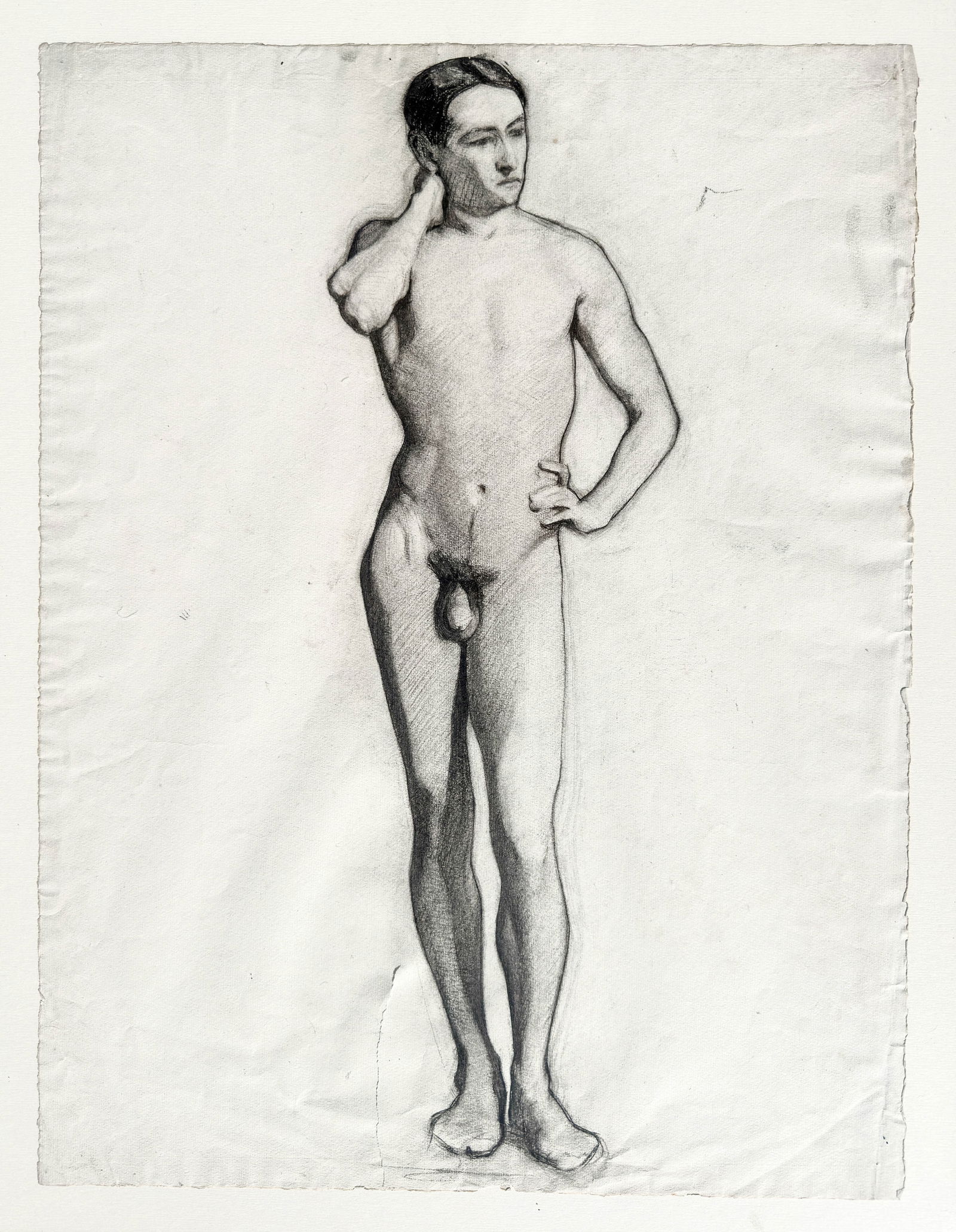 Fredrick Andrew Bosley American, 1881-1942 Charcoal Drawing on Paper Fig 4 (1 of 5)