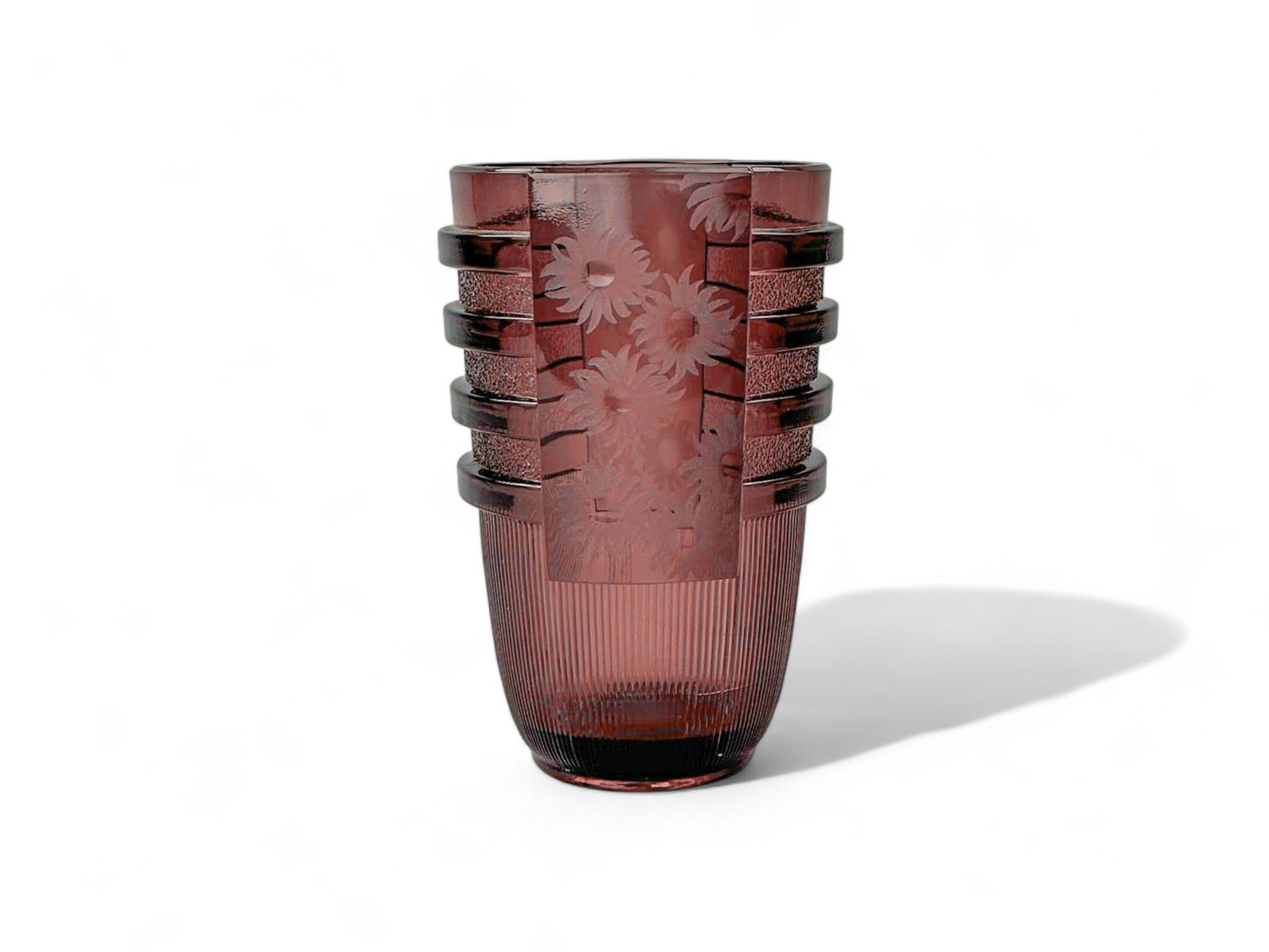 VIntage Art Deco Val Saint Lambert Purple Glass Vase (1 of 9)