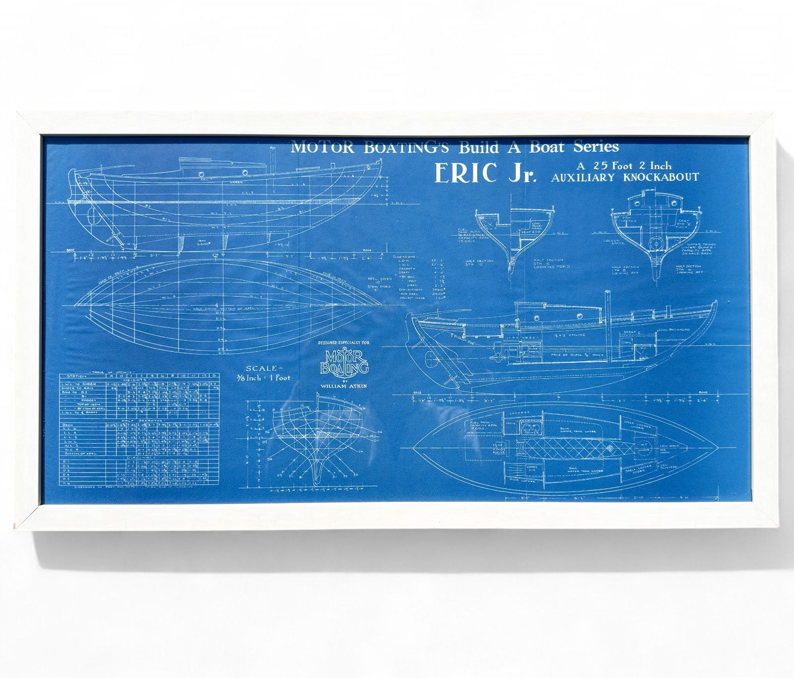 Boat Blue Print, Eric Jr. A 25 Foot 2 Ince Aucxiliary Knockabout (1 of 4)