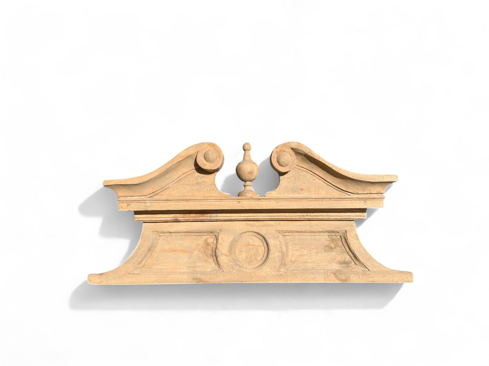 Restoration Hardware Solid Wood Swan Neck Architectural Pediment (1 of 5)