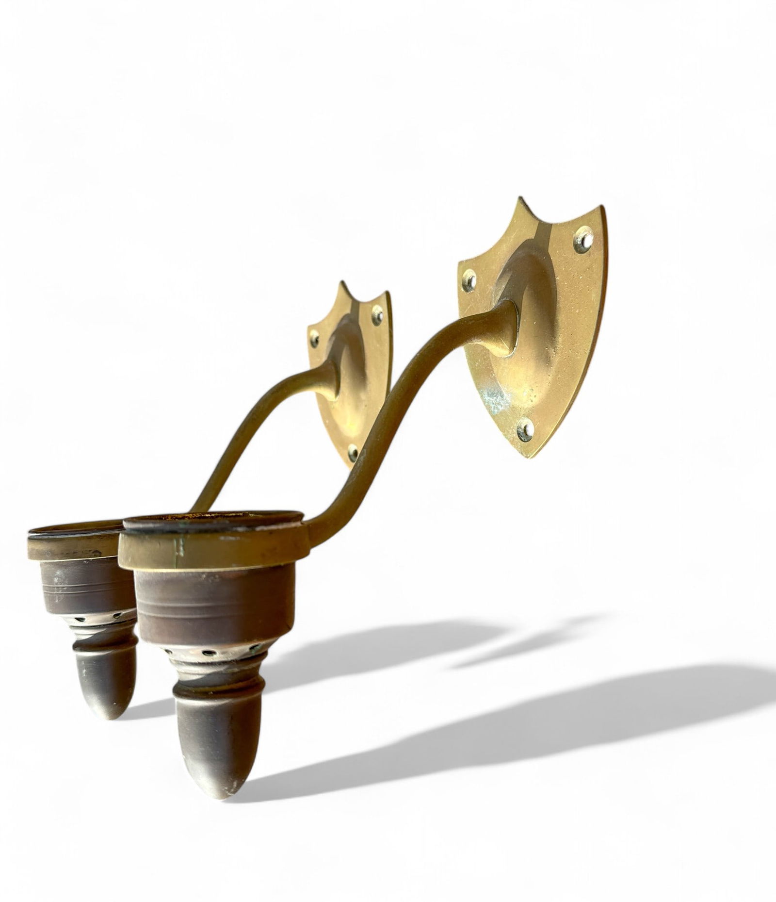 Pair Antique Brass Sconces (1 of 6)