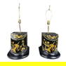 Antique hand Painted Tea Canister Table Lamps