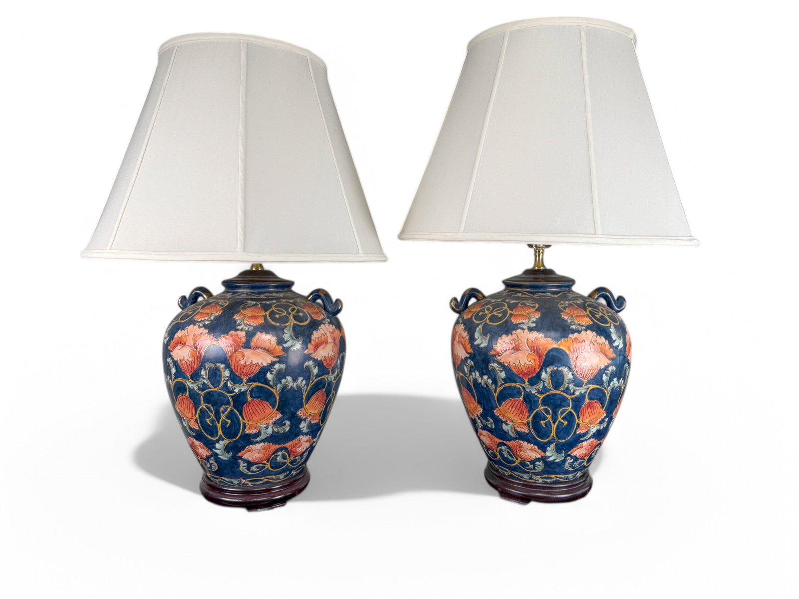 Pair Chinese Fmille Rose Ginger Jar Table Lamps (1 of 9)