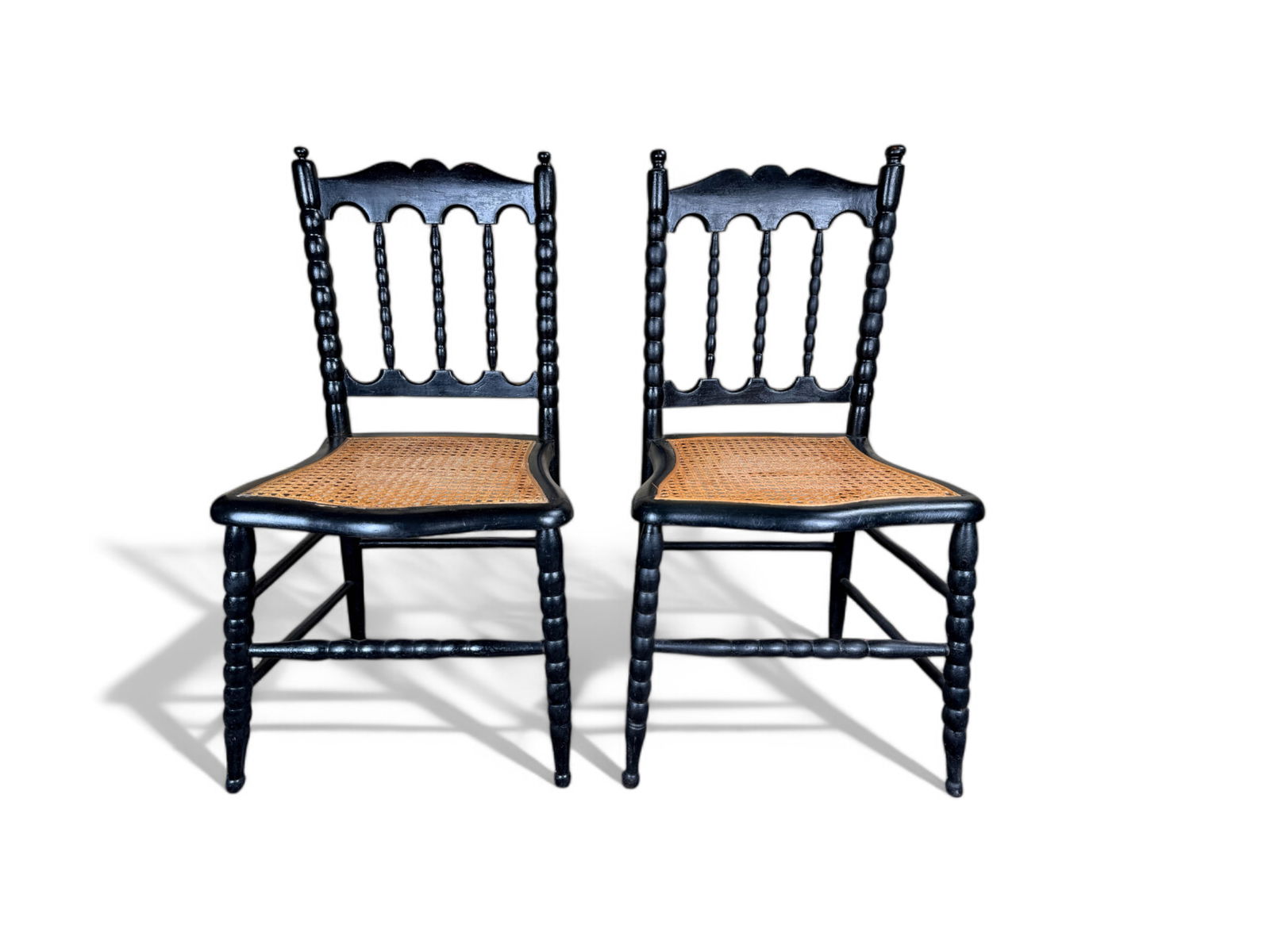 Pair of Diminutive Antique Cane Seat Chairs (1 of 11)