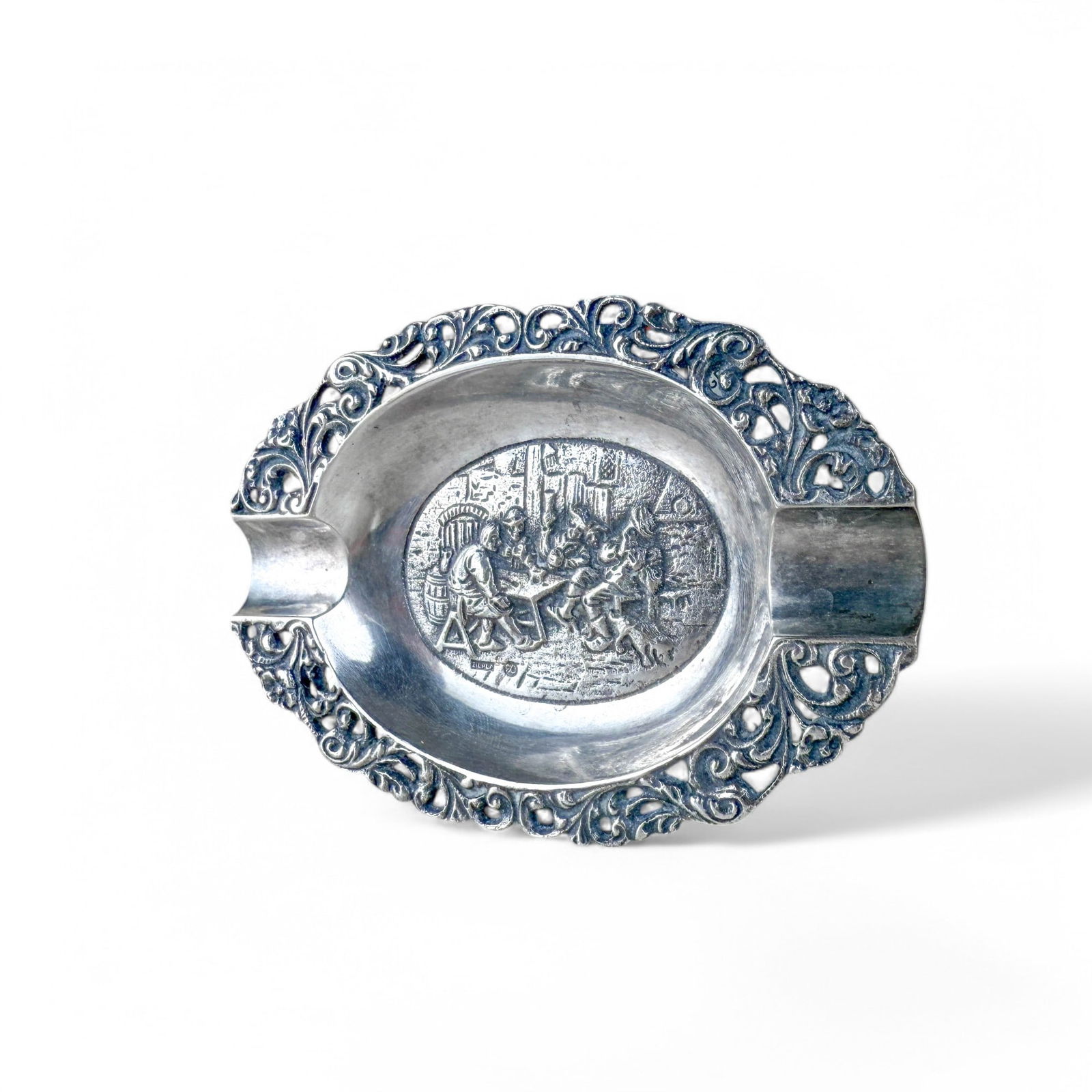 Antique Dutch Sterling Silver Repousse Ash Tray (1 of 6)