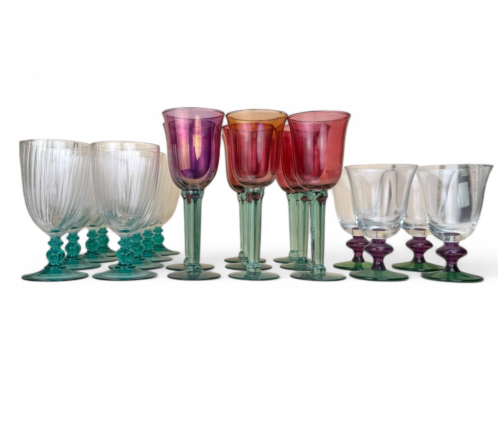 Assorted Vintage Colored Glass Stemware (1 of 16)
