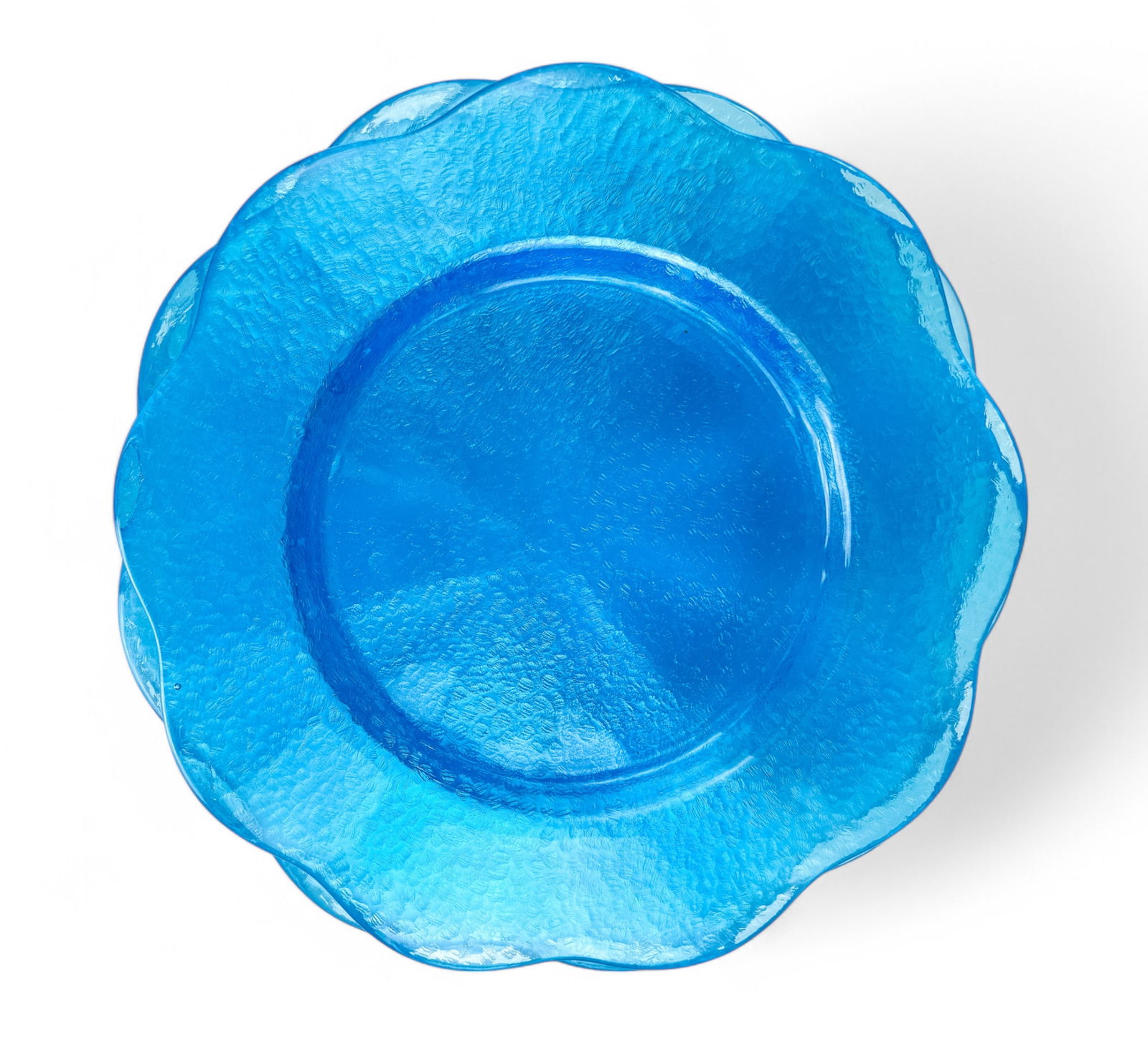 Large Vintage Celeste Blue Glass Plates, 6 pcs (1 of 9)