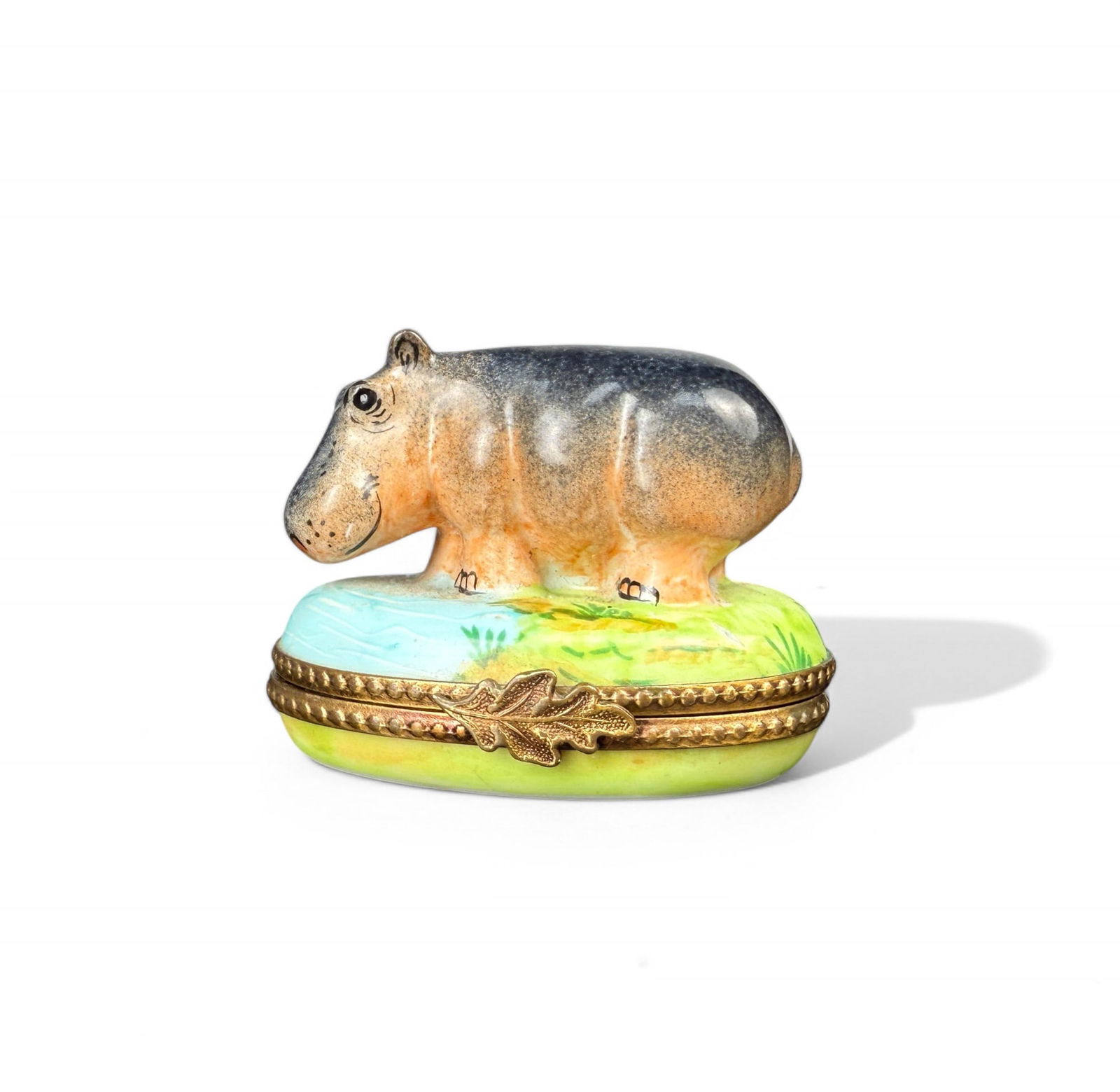 Limoges Marque Deposse Peint Mein Hippopotamus Pill Box (1 of 12)